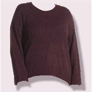 Crew neck Long sleeves Popcorn knit Sweater Ribbed trims 1X | Sanctuary